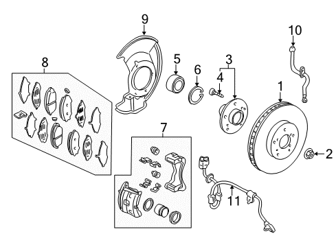 2023 Honda Ridgeline Front Brakes Diagram