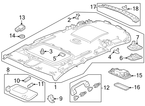 2024 Honda CR-V SUNVISOR *NH882L* Diagram for 83230-3A0-A11ZA