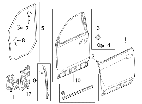 2023 Honda Pilot Door & Components Diagram 1