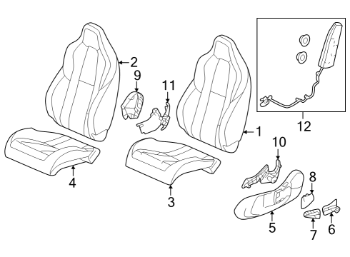 2023 Honda Civic Driver Seat Components Diagram 5
