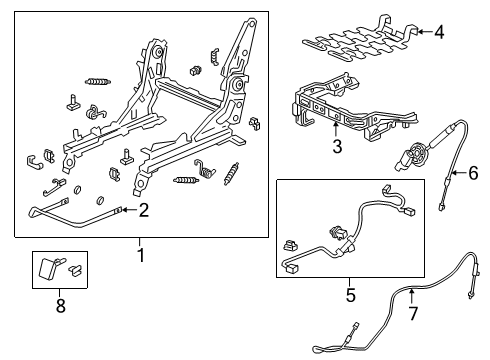 2022 Honda Passport Seats & Track Components Diagram 1