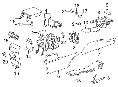 2022 Honda CR-V Center Console Diagram