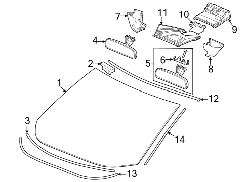 2023 Honda HR-V MIRROR, REARVIEW Diagram for 76400-T24-T01