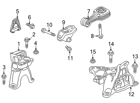 2022 Honda Civic Engine & Trans Mounting Diagram 3