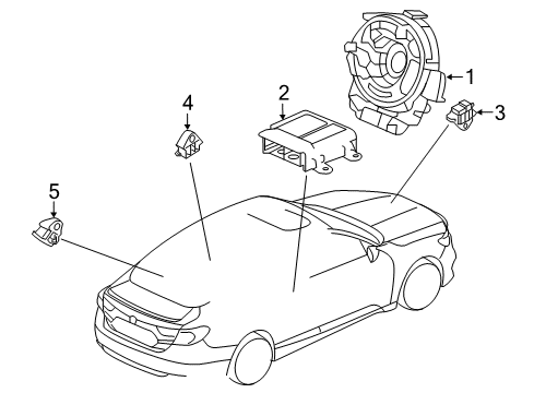 2022 Honda Accord Hybrid Air Bag Components Diagram 2