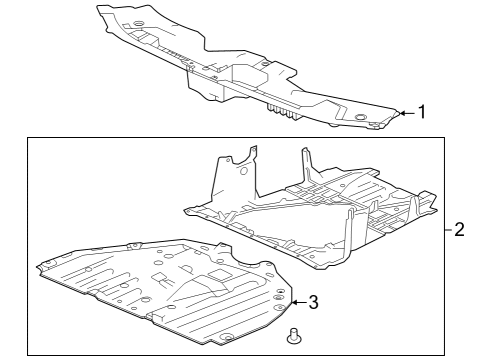 2023 Honda Accord Hybrid Splash Shields Diagram