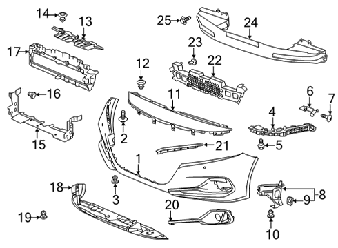 2022 Honda Accord Hybrid Bumper & Components - Front Diagram