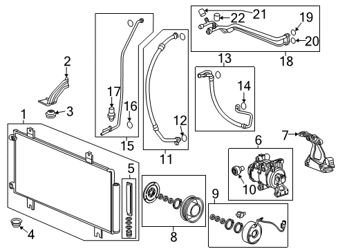 2022 Honda HR-V A/C Condenser, Compressor & Lines Diagram