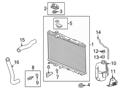 2023 Honda Civic Radiator & Components Diagram 4