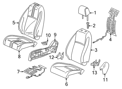 2022 Honda Civic Passenger Seat Components Diagram 3