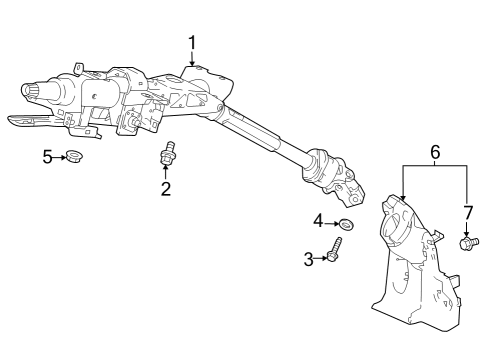 2023 Honda Accord Hybrid Steering Column Assembly Diagram