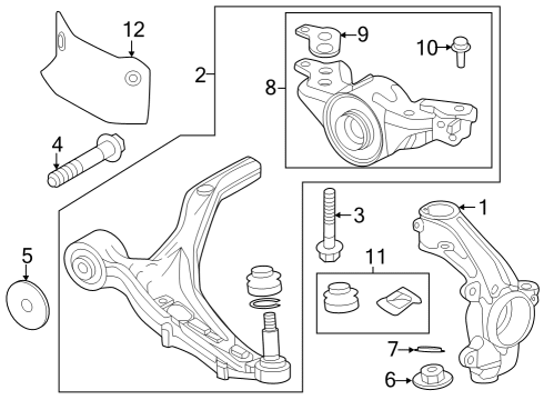 2024 Honda Pilot Front Suspension Components Diagram