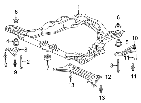 2023 Honda Ridgeline Suspension Mounting - Front Diagram