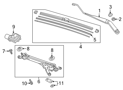 2022 Honda Insight Wiper Components Diagram