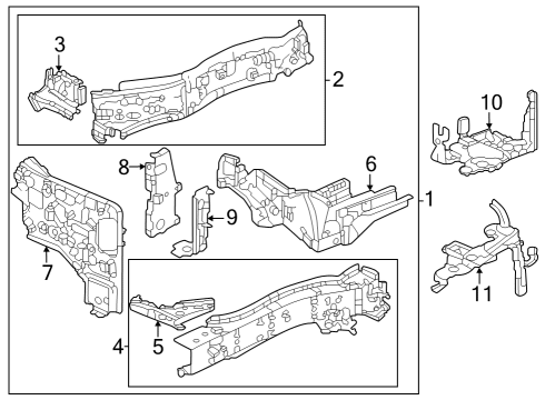 2023 Honda CR-V Structural Components & Rails Diagram 1