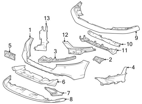 2023 Honda Accord Hybrid Bumper & Components - Front Diagram 1