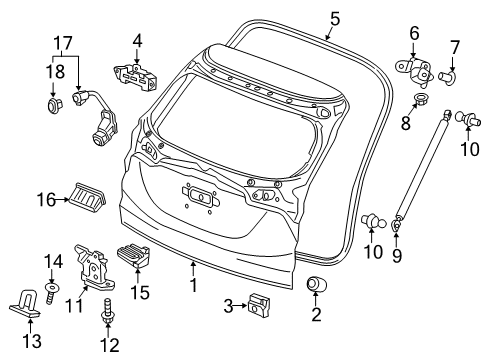 2022 Honda HR-V Gate & Hardware Diagram