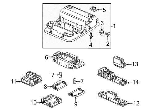 2022 Honda Accord Hybrid Overhead Console Diagram