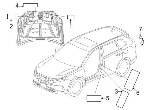2023 Honda CR-V Hybrid Information Labels Diagram