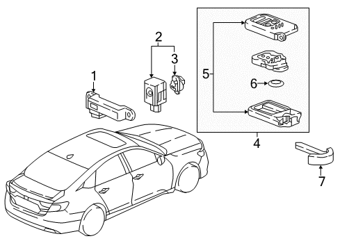 2022 Honda Accord Keyless Entry Components Diagram