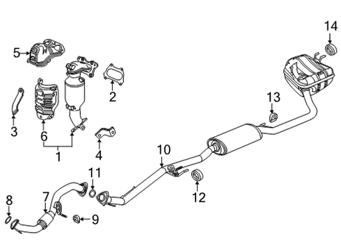 2022 Honda CR-V Hybrid Exhaust Components Diagram 2