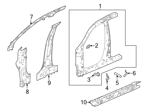 2024 Honda Pilot Inner Structure - Pillars Diagram