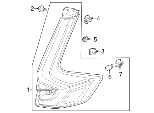 2023 Honda CR-V Tail Lamps Diagram