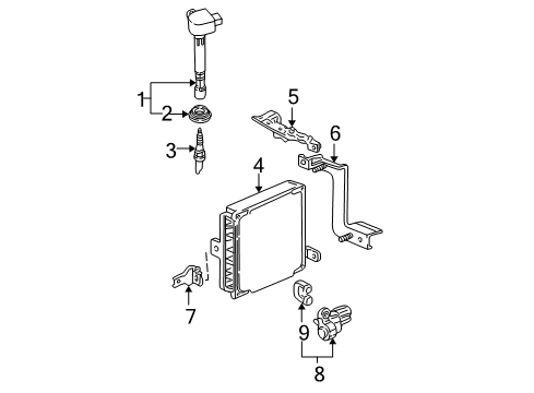 Control Module, Engine Diagram for 37820-PLR-A11
