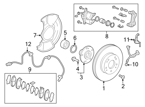 2024 Honda CR-V Front Brakes Diagram 1