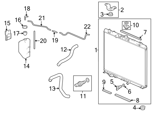 2023 Honda Pilot Radiator & Components Diagram