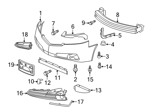 Spacer L,FR Bumper S Diagram for 71198-TK4-A00
