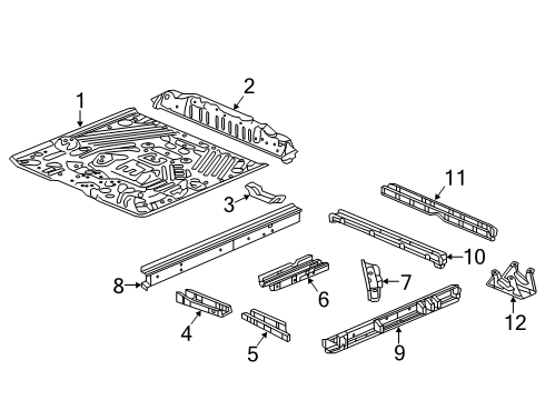2023 Honda Passport Floor & Rails Diagram