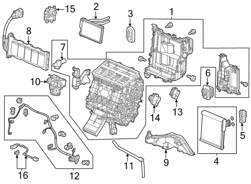 2024 Honda Accord A/C Evaporator & Heater Components Diagram