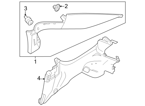 2023 Honda Accord Hybrid Interior Trim - Quarter Panels Diagram