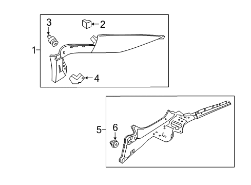 2022 Honda Accord Hybrid Interior Trim - Quarter Panels Diagram