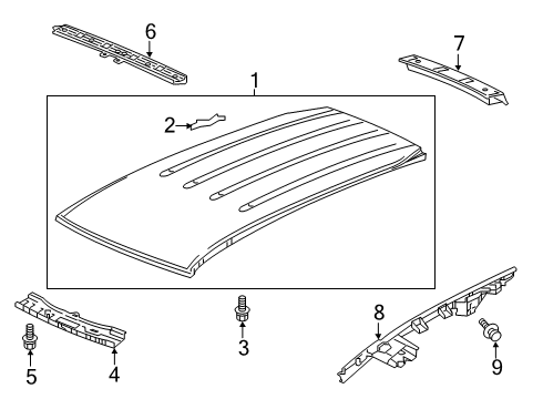2022 Honda Passport Roof & Components Diagram