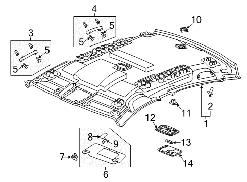 2022 Honda Accord Hybrid Interior Trim - Roof Diagram