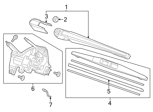 2023 Honda HR-V Wiper & Washer Components Diagram 1