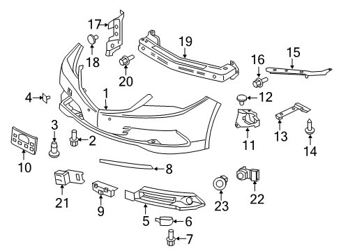 Sensor Assembly, Parking Diagram for 39680-TZ5-A01ZZ