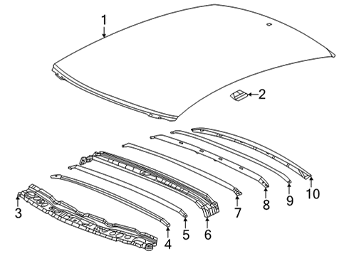 2022 Honda Civic Roof & Components Diagram 3