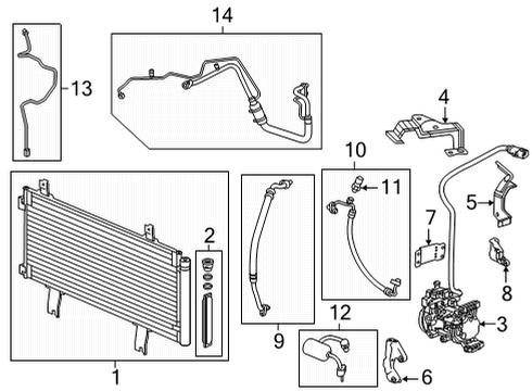 2022 Honda CR-V A/C Condenser, Compressor & Lines Diagram 2