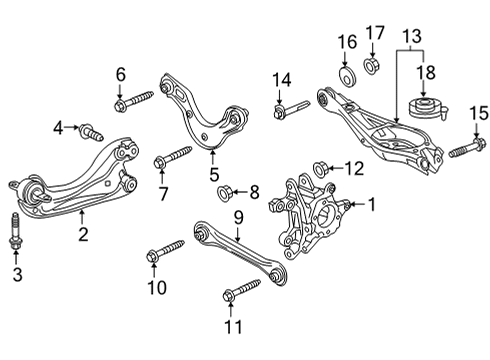2022 Honda CR-V Rear Suspension, Lower Control Arm, Upper Control Arm, Stabilizer Bar, Suspension Components Diagram 6
