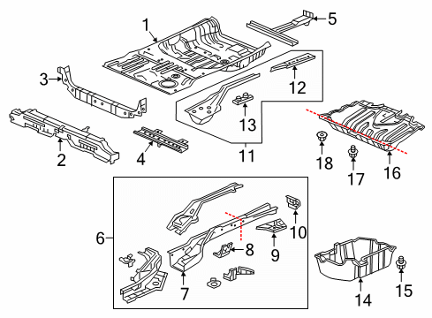 2022 Honda CR-V Rear Floor & Rails Diagram 2