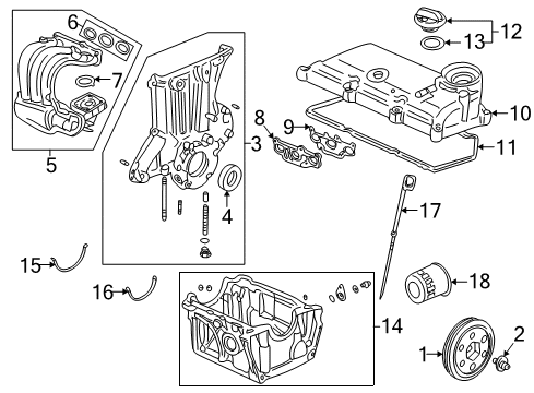 Filter, Oil (Toyo Roki) Diagram for 15400-PFB-014