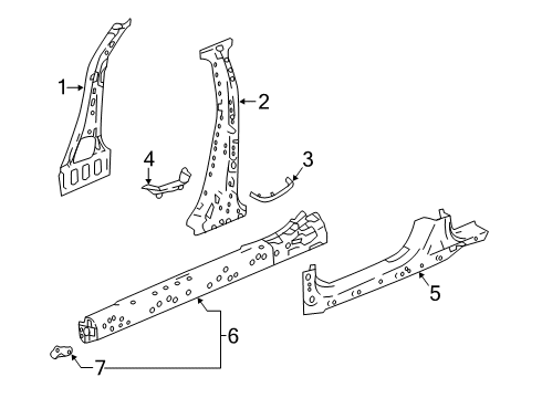 2022 Honda Accord Hybrid Center Pillar & Rocker Diagram