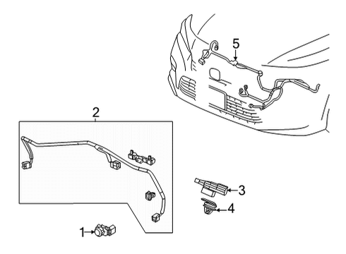 2022 Honda Civic Electrical Components - Front Bumper Diagram 1