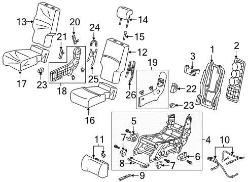 2023 Honda Odyssey Second Row Seats Diagram 1