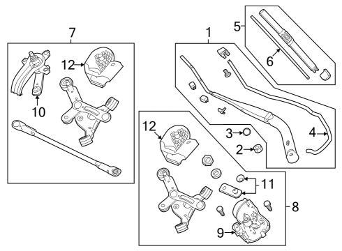 2024 Honda Accord Hybrid Wiper Components Diagram
