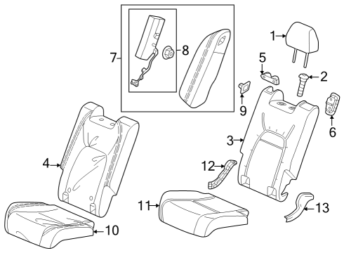 2023 Honda HR-V Rear Seat Components Diagram 1