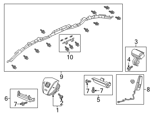 2023 Honda Odyssey Air Bag Components Diagram 1